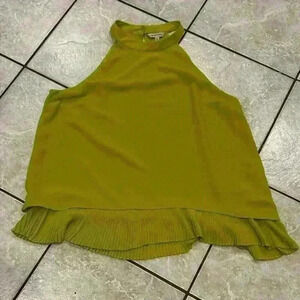 Naked Zebra chartreuse Sleeveless Blouse Size Medium